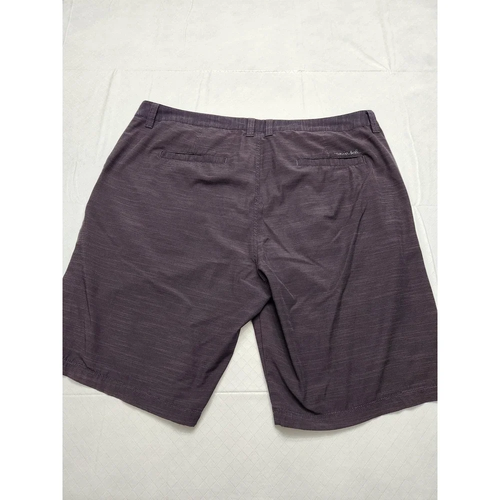 Travis Mathew Shorts Mens 38 Purple Microstripe Golf Chino Performance Stretch